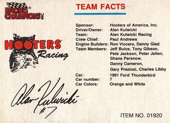 1989-92 Racing Champions Stock Car #01920 Alan Kulwicki Back