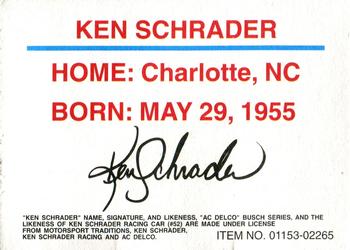 1994 Racing Champions Stock Car #01153-02265 Ken Schrader Back