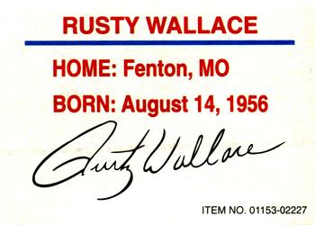 1994 Racing Champions Stock Car #01153-02227 Rusty Wallace Back