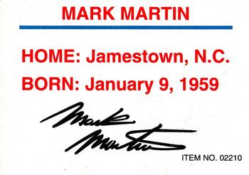 1994 Racing Champions Stock Car #02210 Mark Martin Back