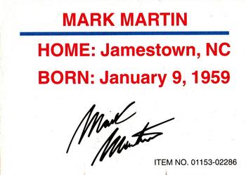 1995 Racing Champions Stock Car #01153-02286 Mark Martin Back