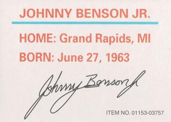 1995 Racing Champions Stock Car #01153-03757 Johnny Benson Jr. Back
