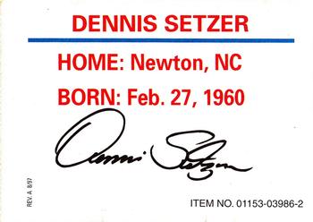 1997 Racing Champions Stock Car #01153-03986-2 Dennis Setzer Back
