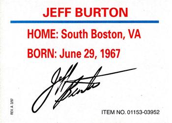 1997 Racing Champions Stock Car #01153-03952 Jeff Burton Back