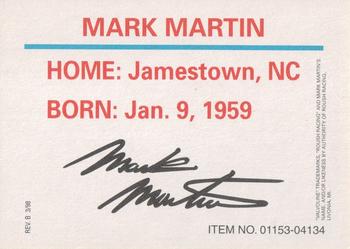 1998 Racing Champions NASCAR #01153-04134 Mark Martin Back