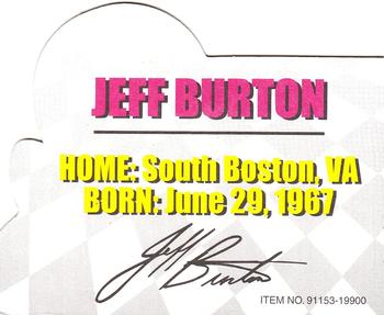 1999 Racing Champions #91153-19900 Jeff Burton Back
