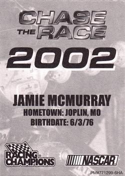 2002 Racing Champions #771299-6HA Jamie McMurray Back