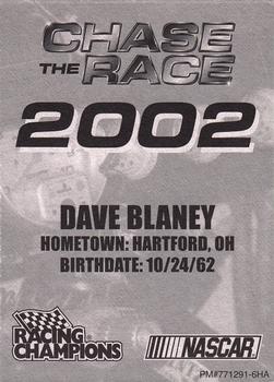 2002 Racing Champions #771291-6HA Dave Blaney Back