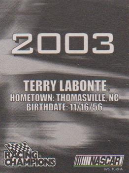2003 Racing Champions #03-09 Terry Labonte Back