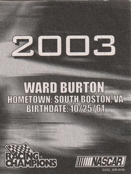 2003 Racing Champions #03-05 Ward Burton Back