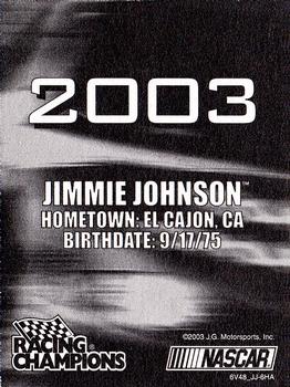 2003 Racing Champions #03-06 Jimmie Johnson Back