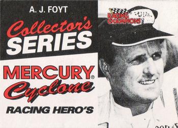 1992 Racing Champions Racing Hero's #02597 A.J. Foyt Front