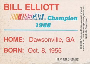 1991-92 Racing Champions Exclusives #01603RC Bill Elliott Back