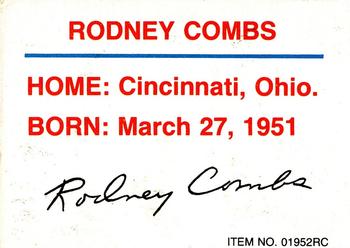 1991-92 Racing Champions Exclusives #01952RC Rodney Combs Back