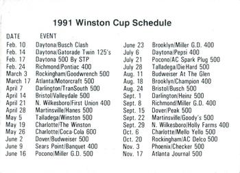1991-92 Racing Champions Exclusives #NNO NASCAR Back