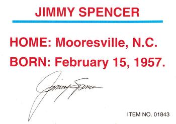 1993 Racing Champions Premier #01843 Jimmy Spencer Back