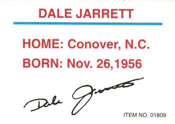 1993 Racing Champions Premier #01809 Dale Jarrett Back