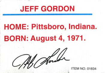 1993 Racing Champions Premier #01834 Jeff Gordon Back