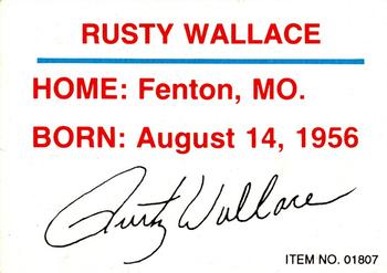 1993 Racing Champions Premier #01807 Rusty Wallace Back