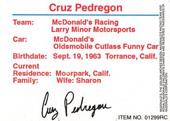 1993 Racing Champions McDonald's Racing Team #01299RC Cruz Pedregon Back