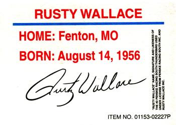 1995 Racing Champions Preview #01153-02227P Rusty Wallace Back