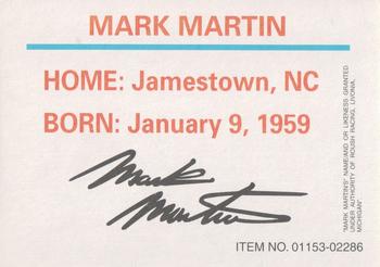 1996 Racing Champions Exclusives #01153-02286 Mark Martin Back