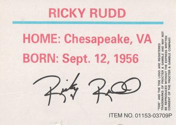 1996 Racing Champions Preview #01153-03709P Ricky Rudd Back