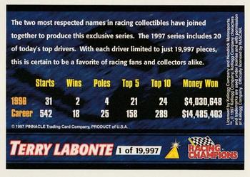 1997 Racing Champions Pinnacle #NNO Terry Labonte Back