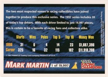 1997 Racing Champions Pinnacle #NNO Mark Martin Back