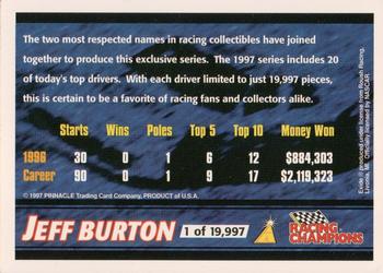 1997 Racing Champions Pinnacle #NNO Jeff Burton Back