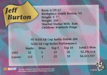 1998 Racing Champions Press Pass #NNO Jeff Burton Back