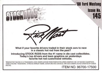 1998 Racing Champions Stock Rods #145 Rick Mast Back