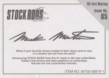 1998 Racing Champions Stock Rods #85 Mark Martin Back
