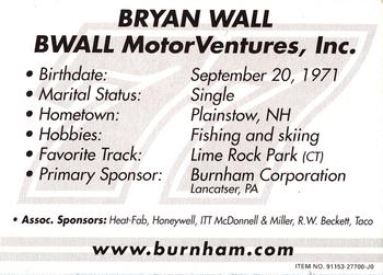 1999 Racing Champions Exclusives #91153-27700-J0 Bryan Wall Back