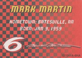 2000 Racing Champions High Octane #721001A-6HA Mark Martin Back