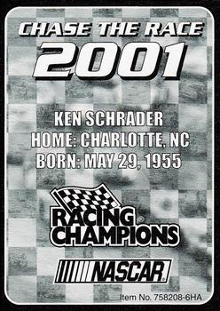 2001 Racing Champions Premier #758208-6HA Ken Schrader Back
