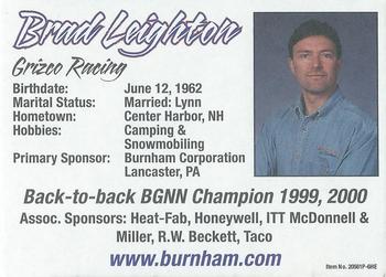 2001 Racing Champions Exclusives #20561P-6HE Brad Leighton Back