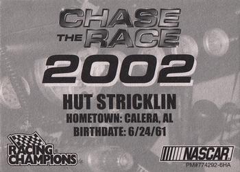 2002 Racing Champions Premier #774292-6HA Hut Stricklin Back