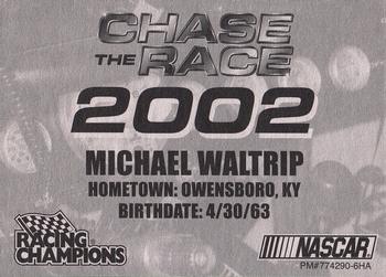 2002 Racing Champions Premier #774290-6HA Michael Waltrip Back