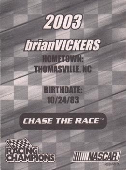 2003 Racing Champions Ultra #60BV-6HA Brian Vickers Back