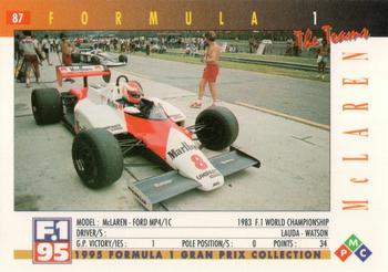 1995 PMC Formula 1 #87 McLaren / Ford MP4/1C Back