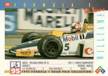 1995 PMC Formula 1 #99 Williams / Honda FW10 Back