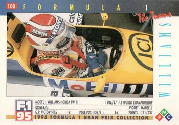 1995 PMC Formula 1 #100 Williams / Honda FW11 Back