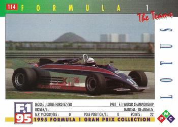 1995 PMC Formula 1 #114 Lotus / Ford 87/88 Back