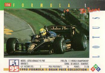 1995 PMC Formula 1 #116 Lotus / Renault 97/98T Back