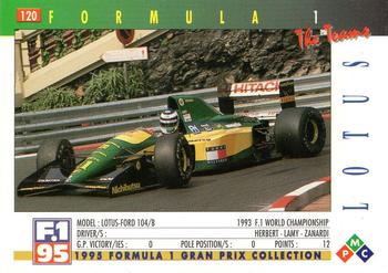 1995 PMC Formula 1 #120 Lotus / Ford 104B Back