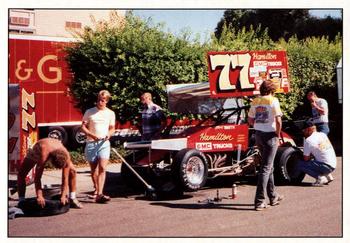 1989 World of Outlaws - Post Cards #77 Pit Action Front