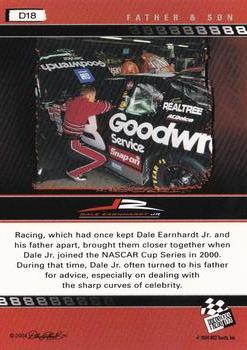2004 Press Pass Dale Earnhardt Jr. - Gold #D18 Dale Earnhardt Jr. / Dale Earnhardt Back