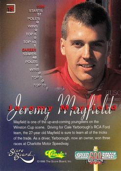1996 Score Board Speed Street 600 #15 Jeremy Mayfield Back