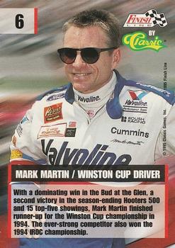 1995 Finish Line - Silver #6 Mark Martin Back